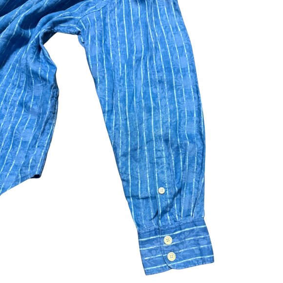 Tommy Bahama Blue Linen Shirt with Crab & Lobster Print – Men’s L – like new - Picture 13 of 17